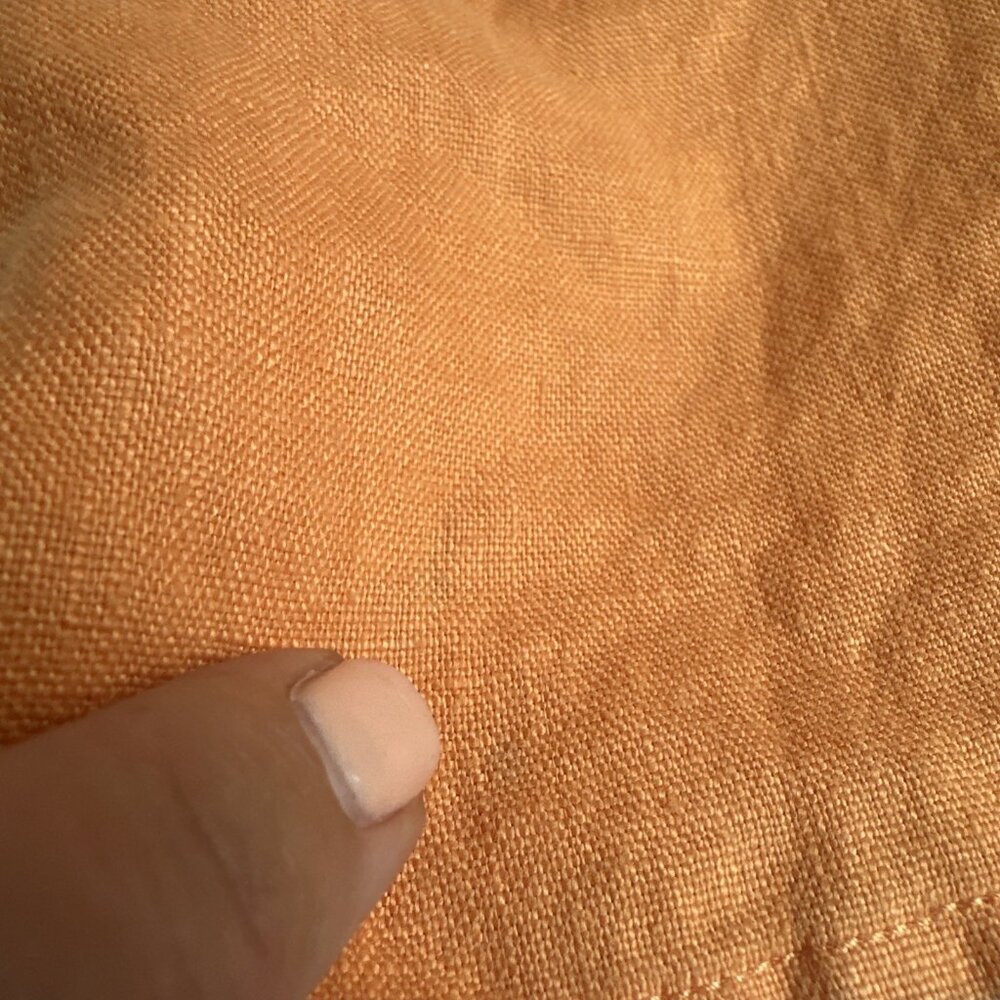 Style&Co Linen Button Up Womens 12 Orange Kimono Sleeve Casual Lagenlook READ - Picture 10 of 11